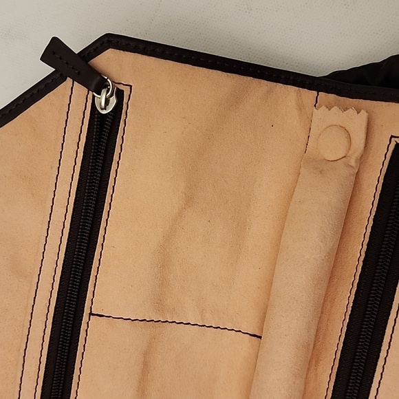 RARE Ippolita Jewelry Travel Holder Case 2Pc  Mahogany Brown Italian Leather NEW - Picture 6 of 12